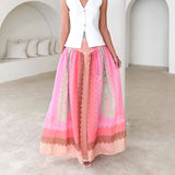 New Seaside Holiday Dress Print Strap Big Skirt National Style