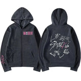 Straykids Vagrant Kids Maxident Print Zipper Hoodie KPOP
