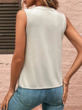 Women's Blouse Summer Fashion Style Elegant Pleated V-neck Tank Top 2023 Ladies Solid Color Sleeveless Slim Shirts Camisas